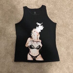 T.I.T.S Graphic Sexy Woman Smoking Tank Sleeveless Shirt Muscle Festival Party